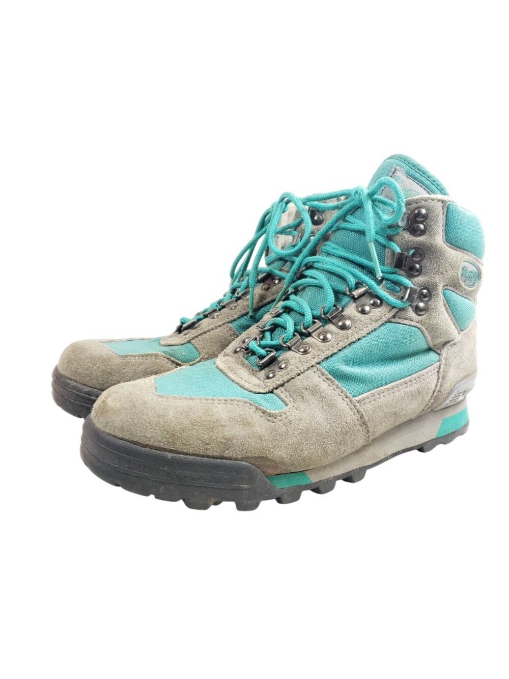 Vasque Womens Size 10 Gray & Teal Hiking Boots With Vibram Soles Made In Korea
